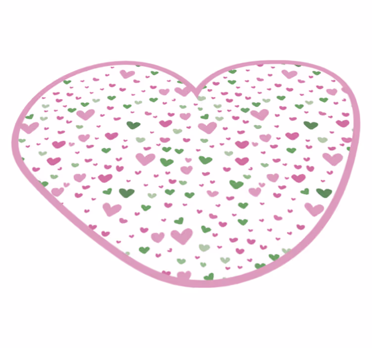 Heart Patterned Decor kids vinyl rug - TenStickers