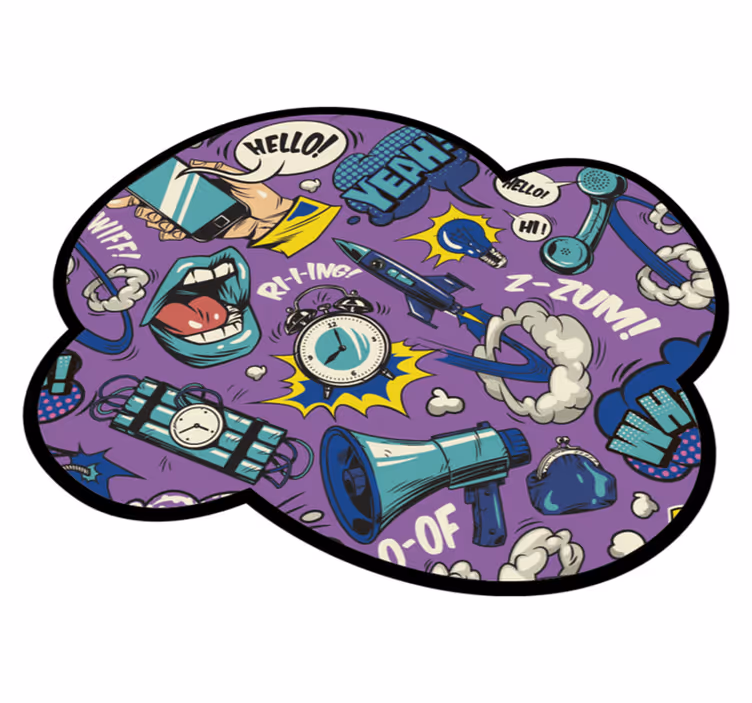 Comic Sound Effects game vinyl rug - TenStickers