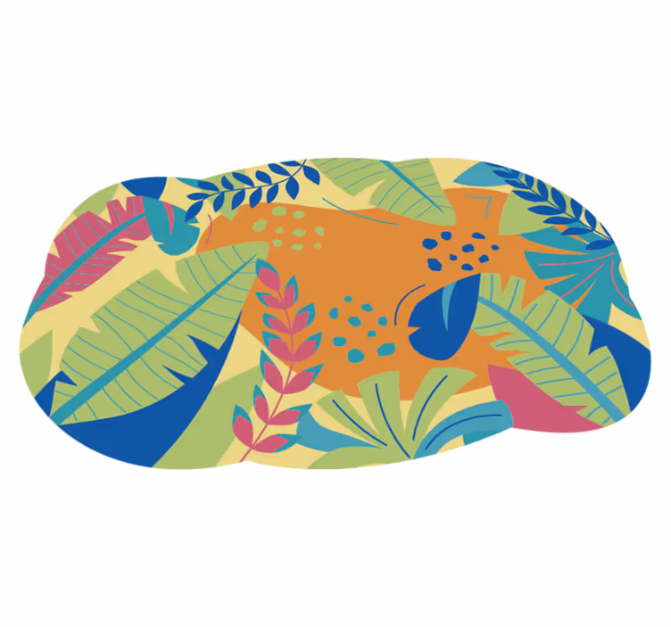 Tropical leaves floral rug - TenStickers
