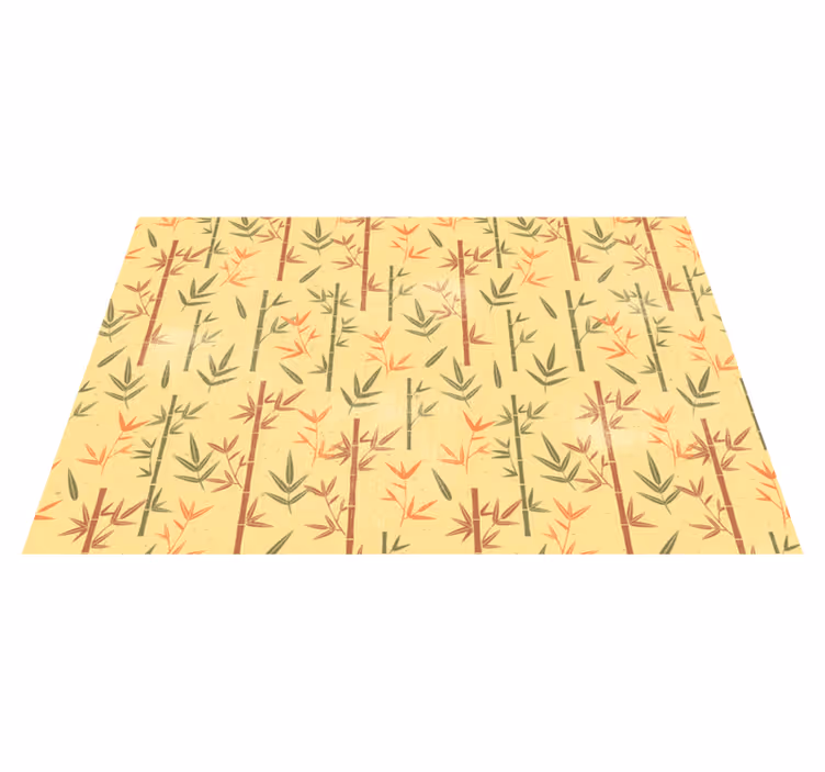 Botanical Bamboo floral vinyl rug - TenStickers