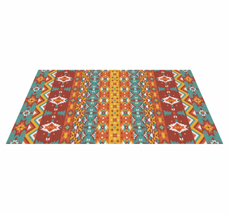 Colorful Ethnic Mosaic ethnic vinyl rug - TenStickers