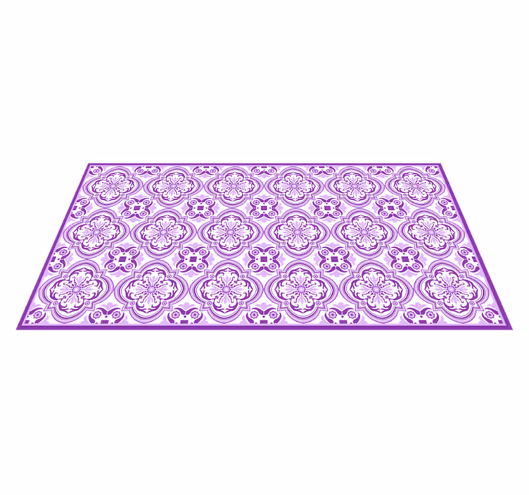 Purple Ornamental mosaic vinyl rug - TenStickers