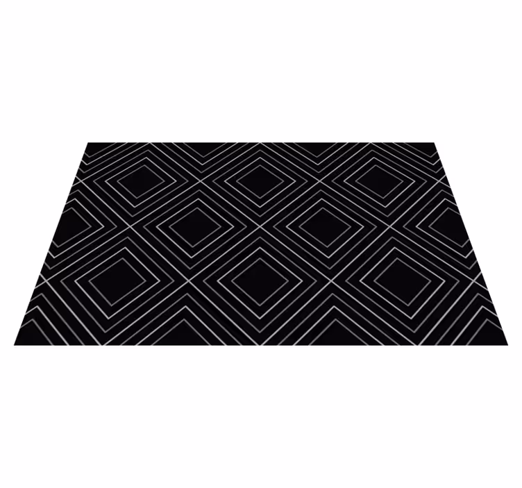 Monochromatic Geometric geometric vinyl rug - TenStickers
