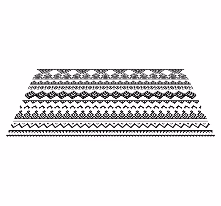 Ethnic black and white print geometric rugs - TenStickers