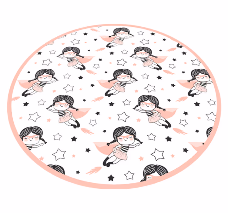 Ballerina Circular Playarea kids vinyl rug - TenStickers