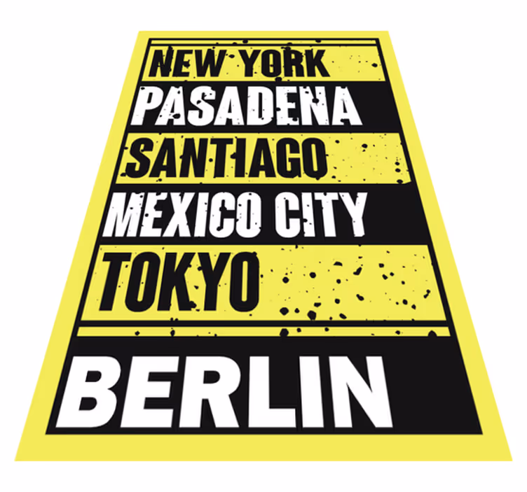 Cities Text Overlay custom rug - TenStickers