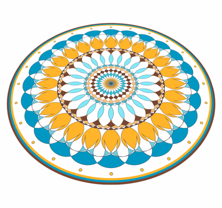 Mandala Concentric Circles mandala vinyl rug - TenStickers