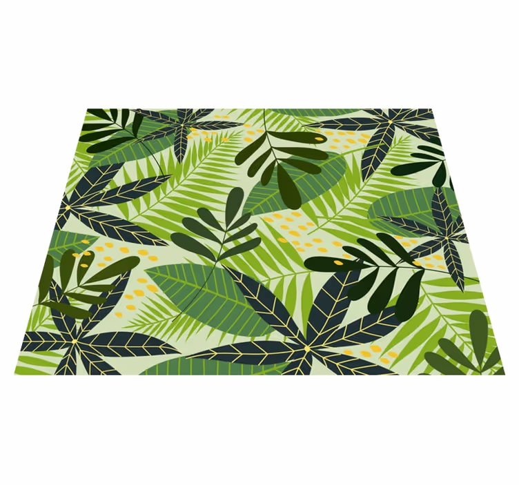 Tropical Leafy Botanical floral vinyl rug - TenStickers