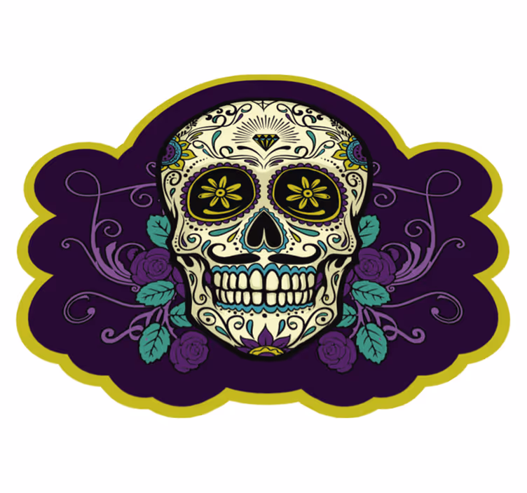 Skull Motif halloween vinyl rug - TenStickers