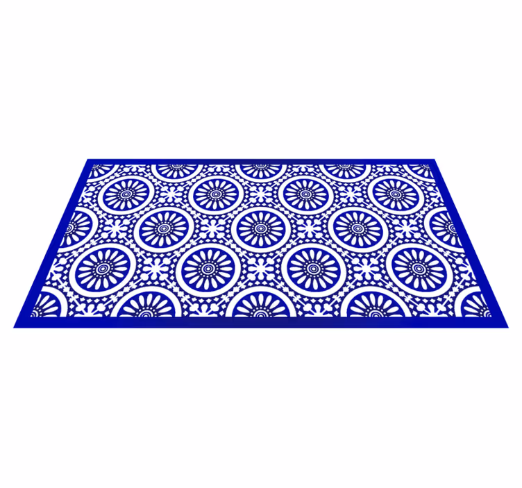 Circled Mandala Pattern mandala vinyl rug - TenStickers