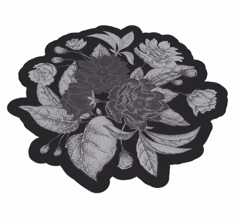 Floral Contour Display floral vinyl rug - TenStickers