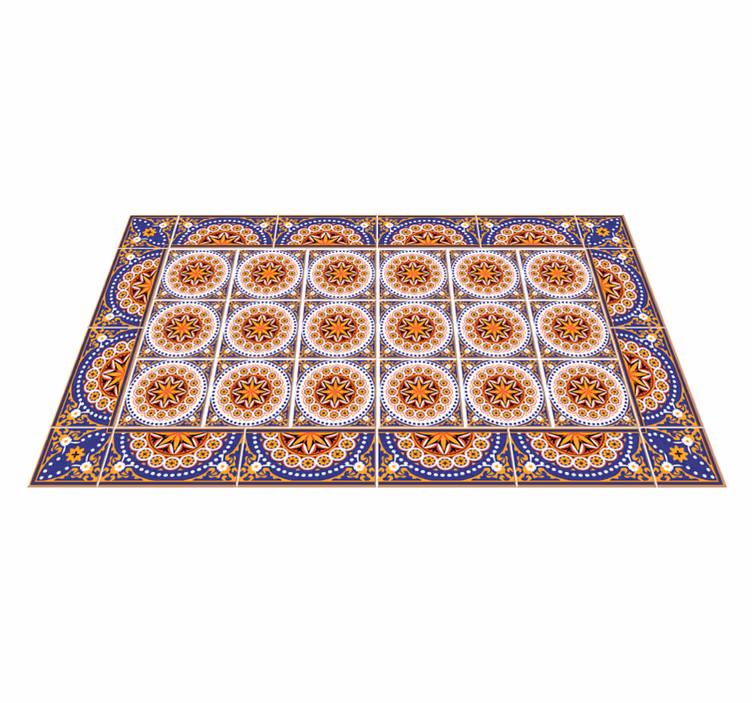 Vinyl rug kitchen shapes multicolor tile carpet - TenStickers