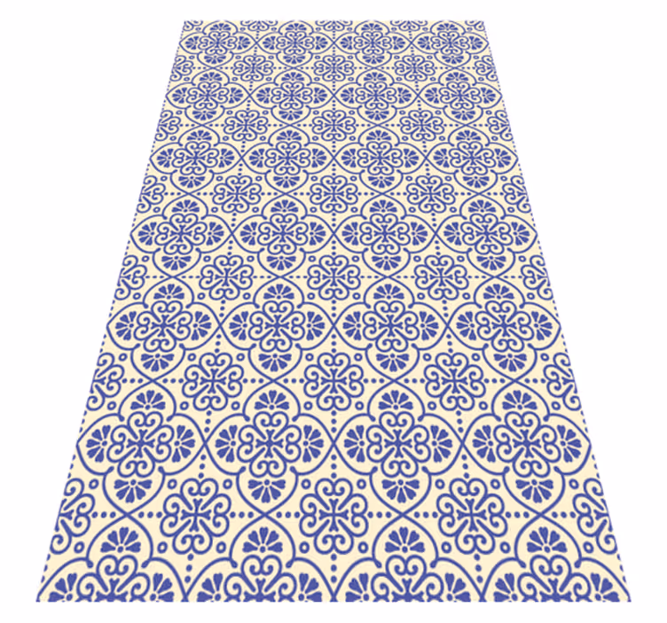 Ornate Mediterranean Pattern tile vinyl rug - TenStickers