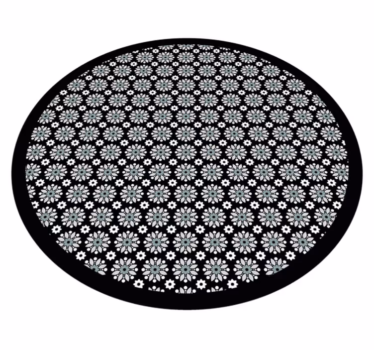 Floral Round Pattern floral vinyl rug - TenStickers