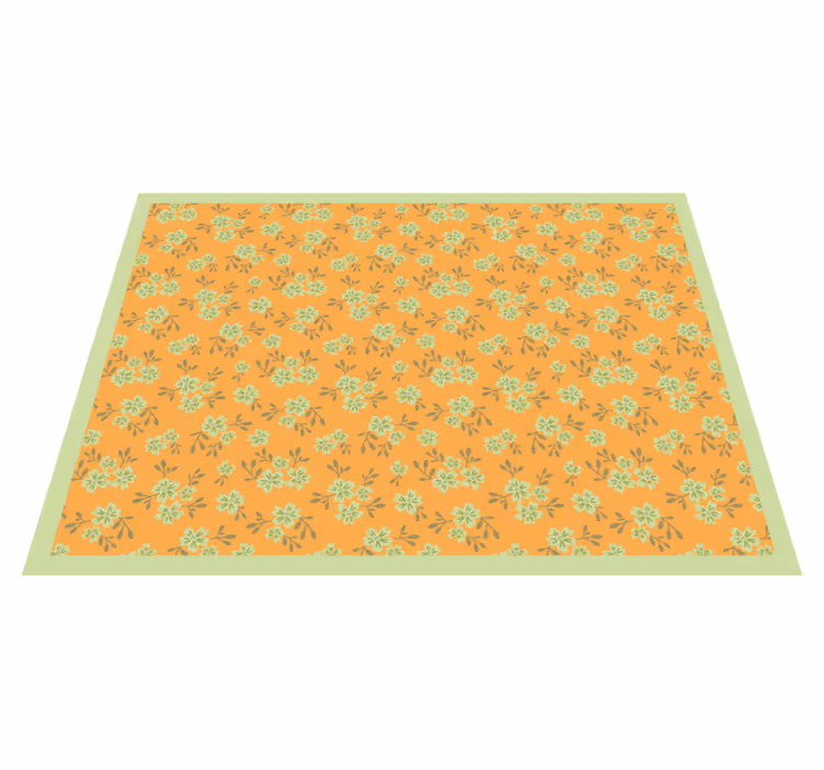Floral Motif Surface floral vinyl rug - TenStickers