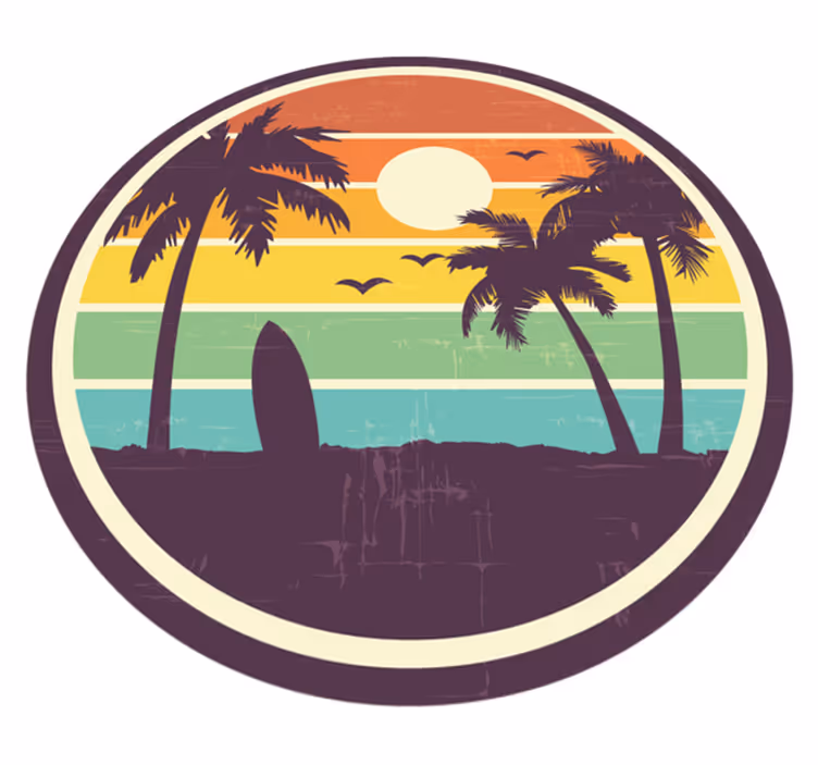Retro beach vintage rug for living room - TenStickers