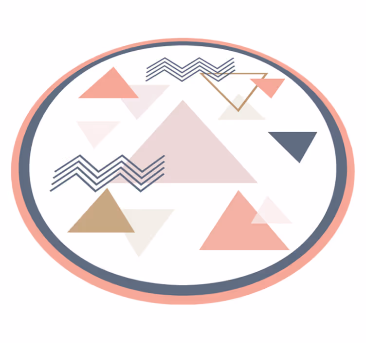 Geometric Abstract Circle geometric vinyl rug - TenStickers