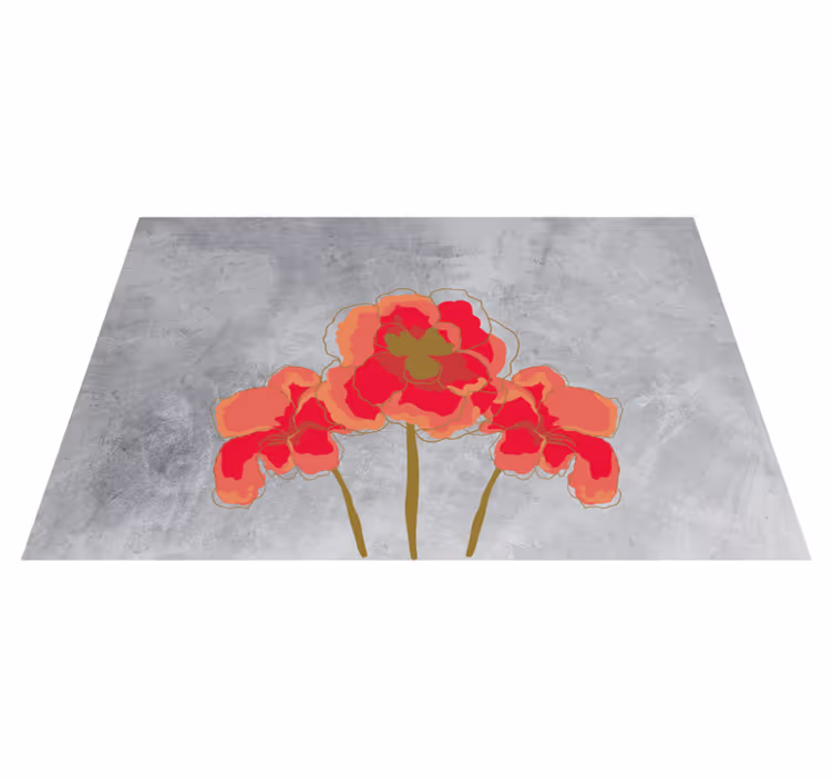Floral Blossom Trio floral vinyl rug - TenStickers