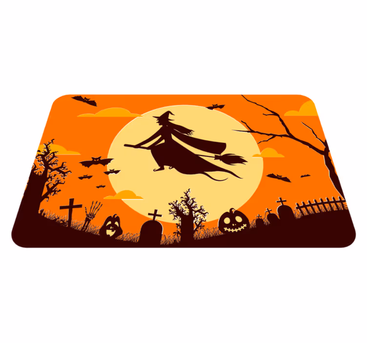 Spooky Halloween Silhouette halloween vinyl rug - TenStickers
