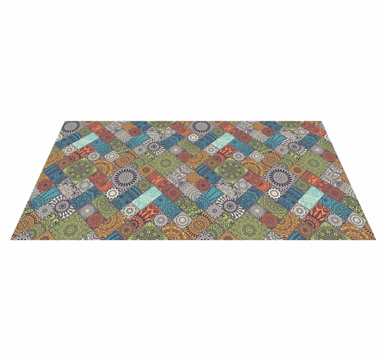 Mandala Patchwork Pathway mandala vinyl rug - TenStickers