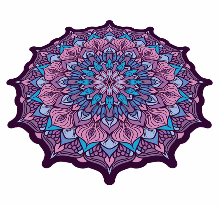 Intricate Mandala Detail mandala vinyl rug - TenStickers