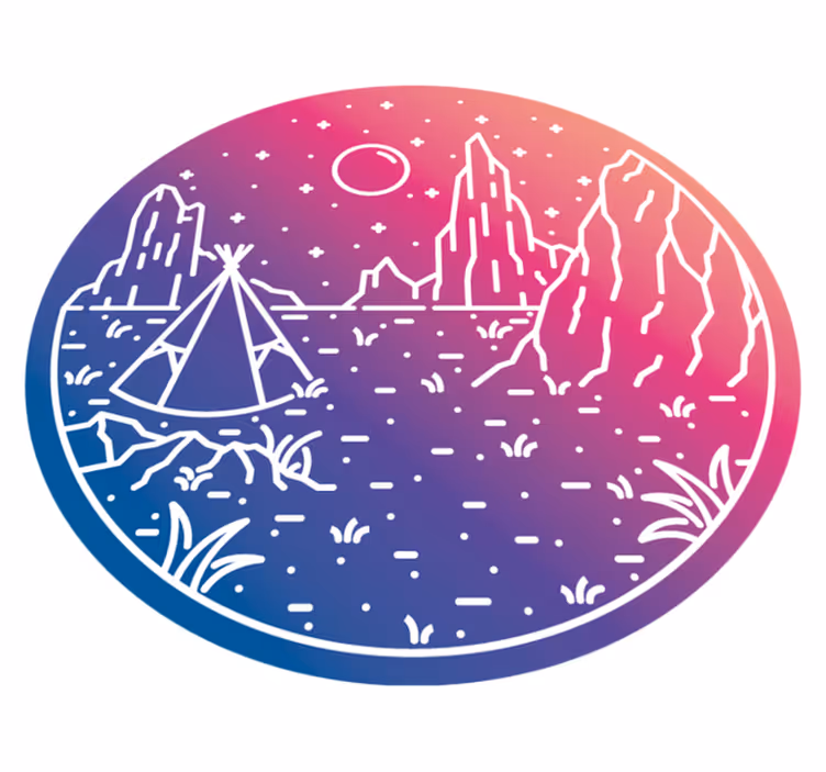 Camping Night Scene nature vinyl rug - TenStickers