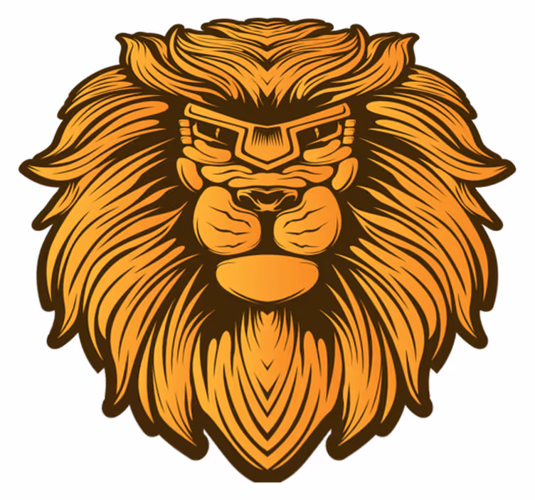 Lion Portrait Illustration animal vinyl rug - TenStickers