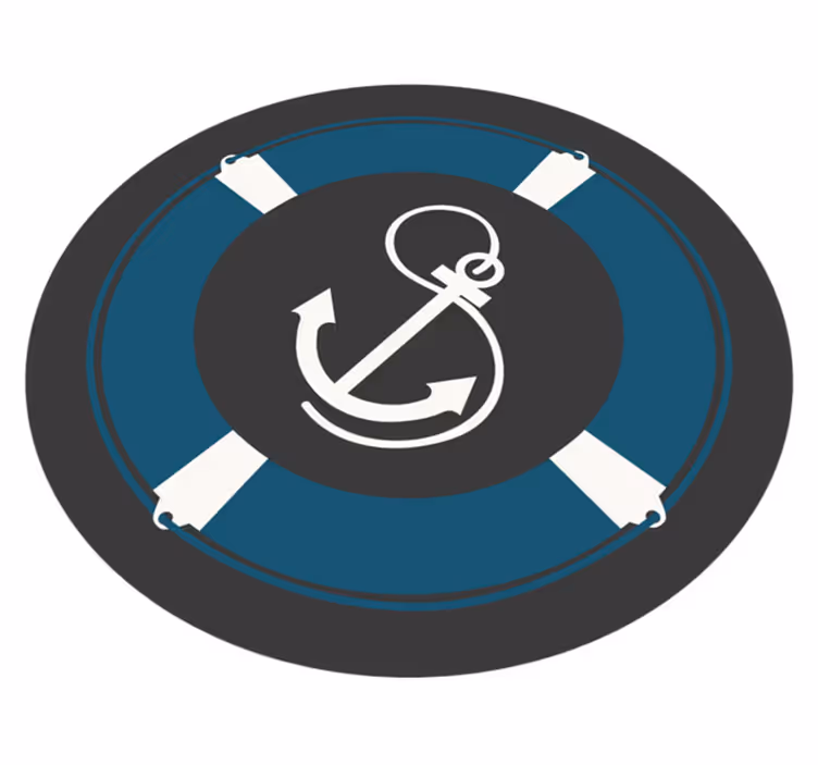 Nautical Anchor Motif mosaic vinyl rug - TenStickers