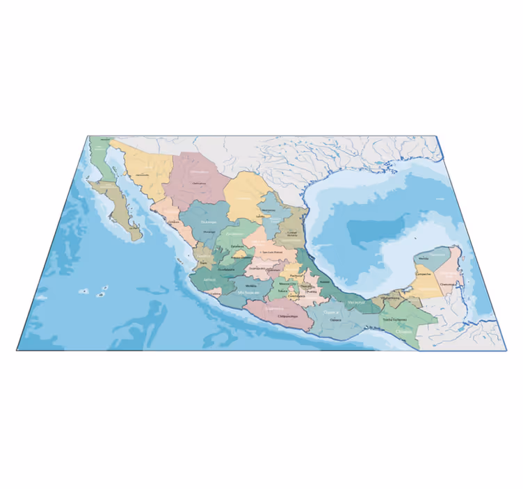 Colorful Map Detail world map vinyl rug - TenStickers