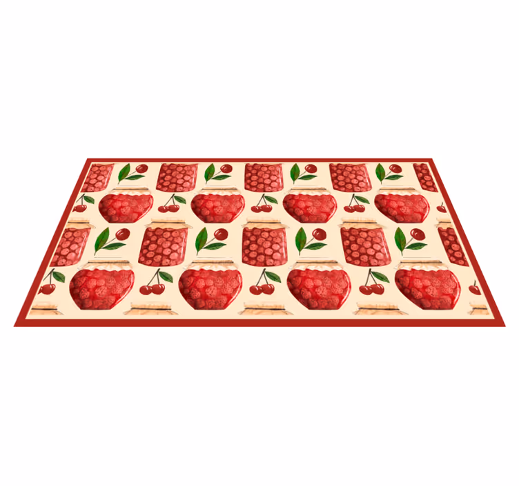 Cherry Jam Motif kitchen vinyl rug - TenStickers