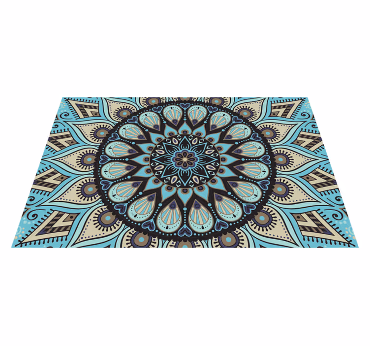 Ornate Circular Motif mandala vinyl rug - TenStickers