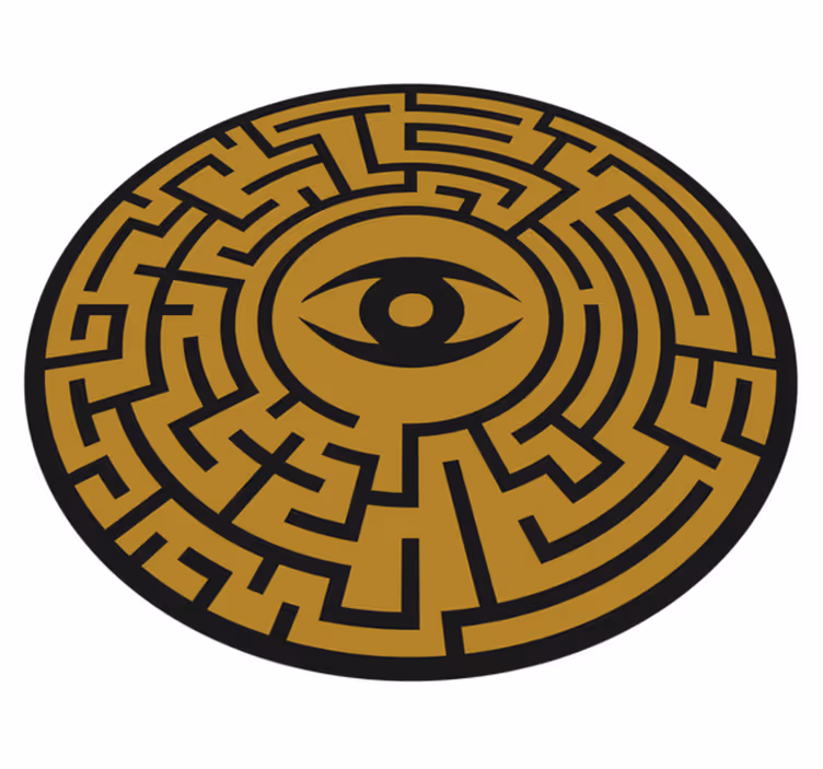 Labyrinth Eye Symbol game vinyl rug - TenStickers