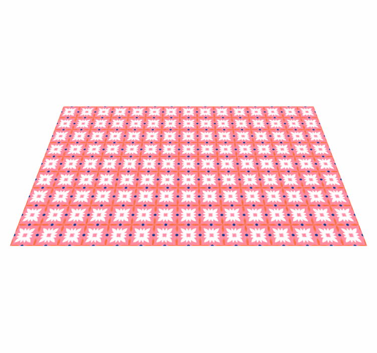Floral Pattern Surface floral vinyl rug - TenStickers