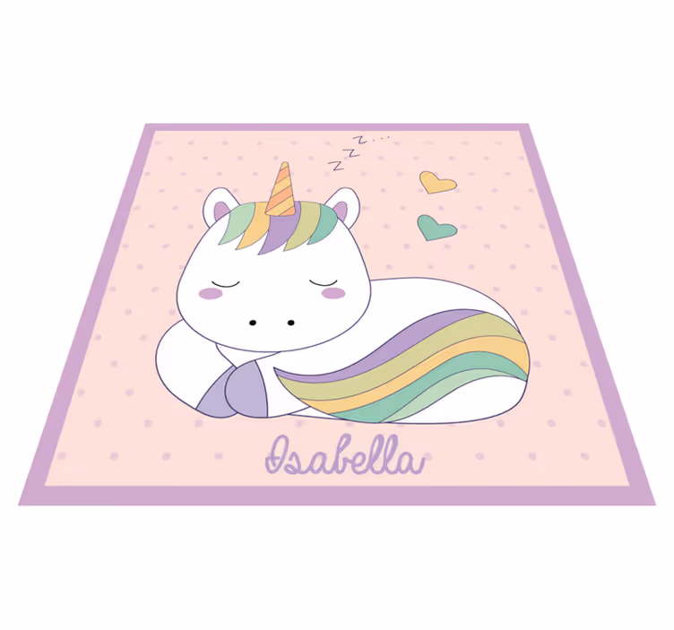 Sleepy Unicorn custom vinyl rug - TenStickers