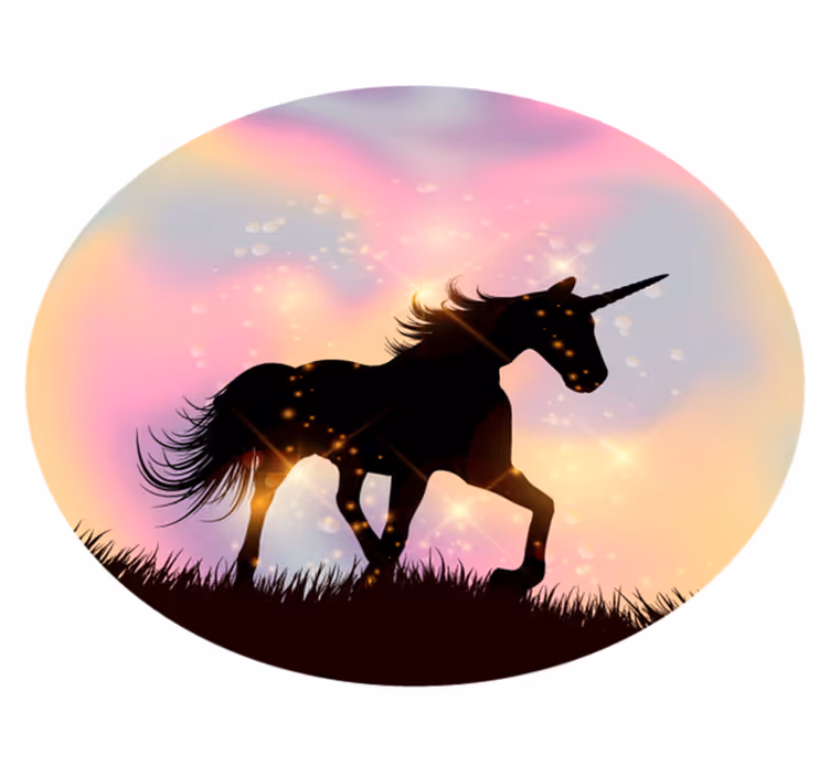 Galactic Unicorn animal vinyl rug - TenStickers