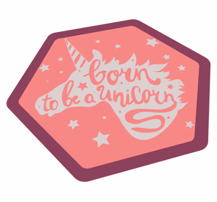 born to be a unicorn vinyl rug - TenStickers