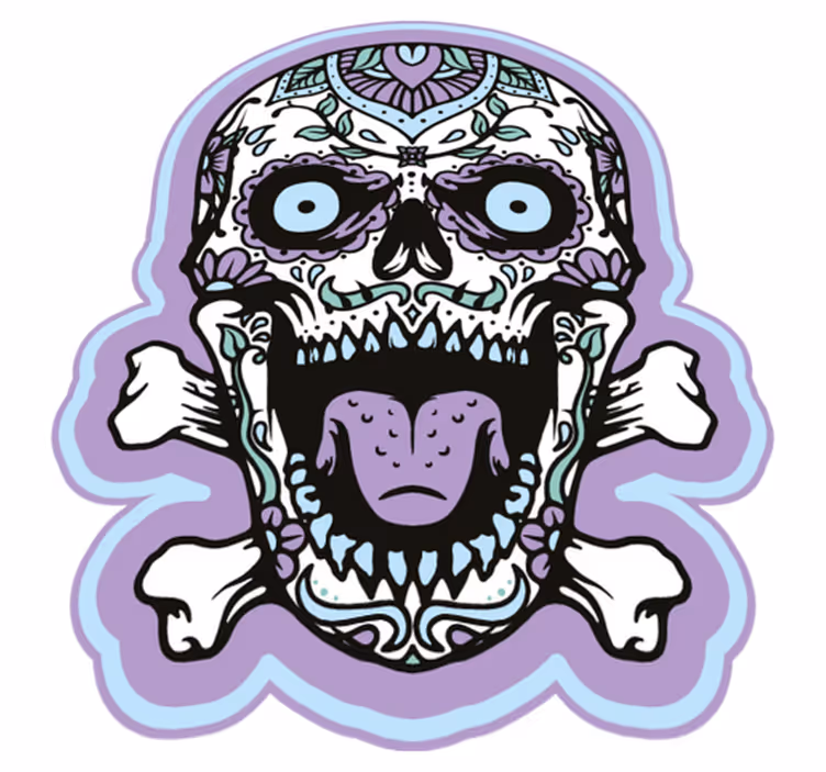 Sugar Skull Decor halloween vinyl rug - TenStickers