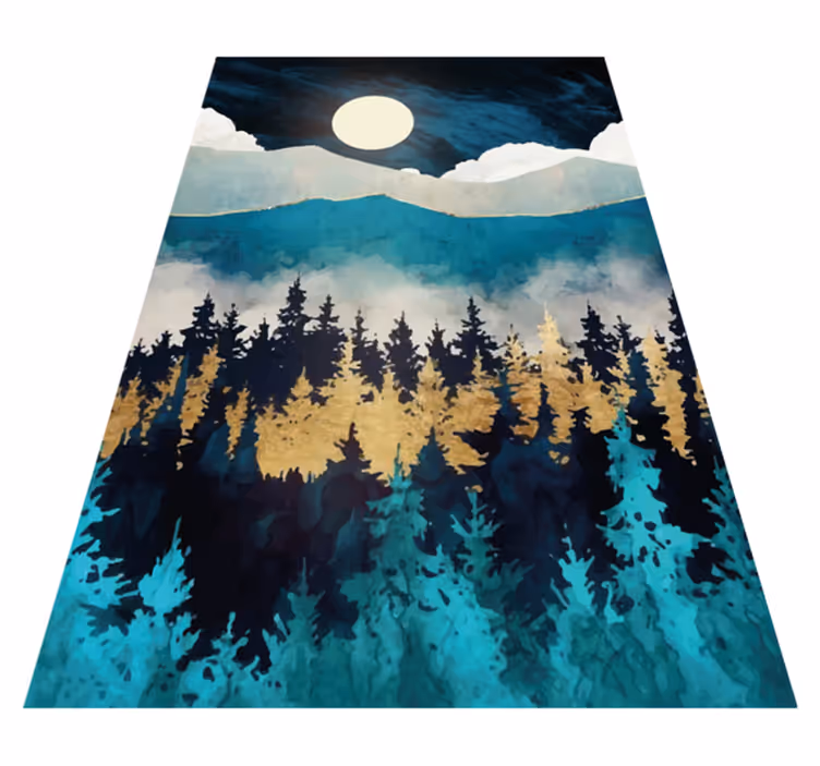 Forest Nightfall nature vinyl rug - TenStickers