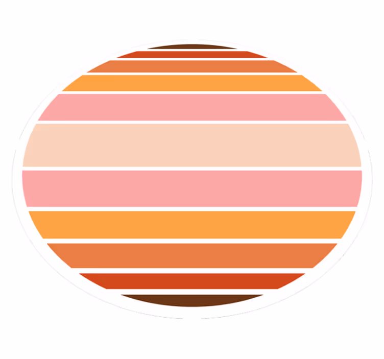 Striped Oval Design striped vinyl rug - TenStickers