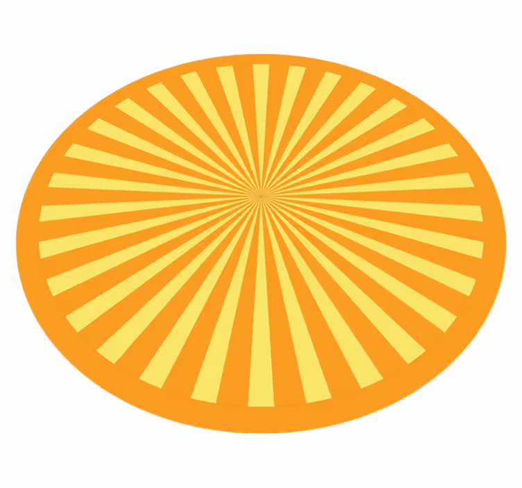 Sunburst Circular Array striped vinyl rug - TenStickers