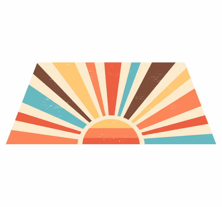 Abstract Sunset vintage rug - TenStickers