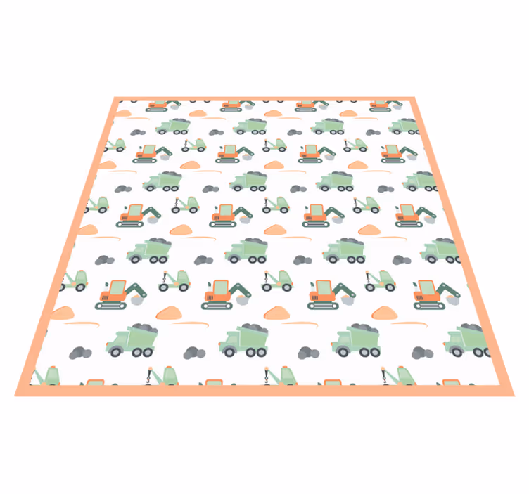 Construction Playtime kids vinyl rug - TenStickers