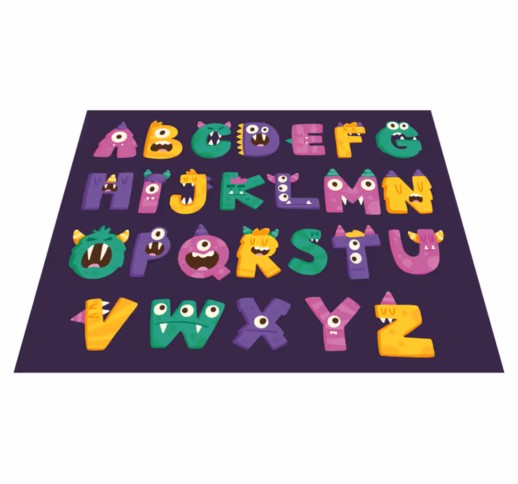 Alphabet Monsters alphabet vinyl rug - TenStickers