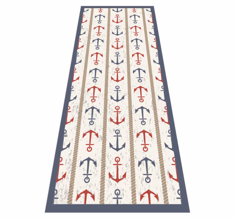 Nautical Anchor Pattern minimal vinyl rug - TenStickers