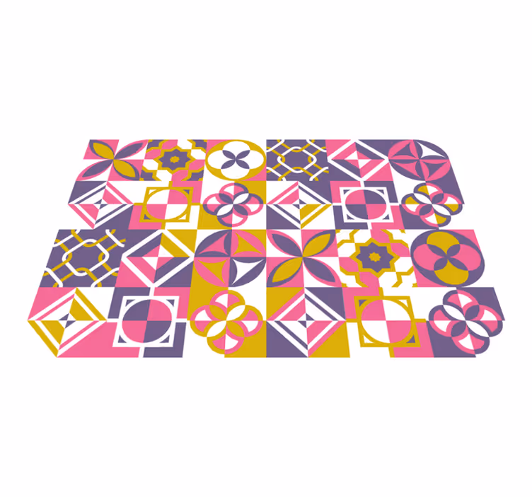 Geometric tiles tile carpet - TenStickers