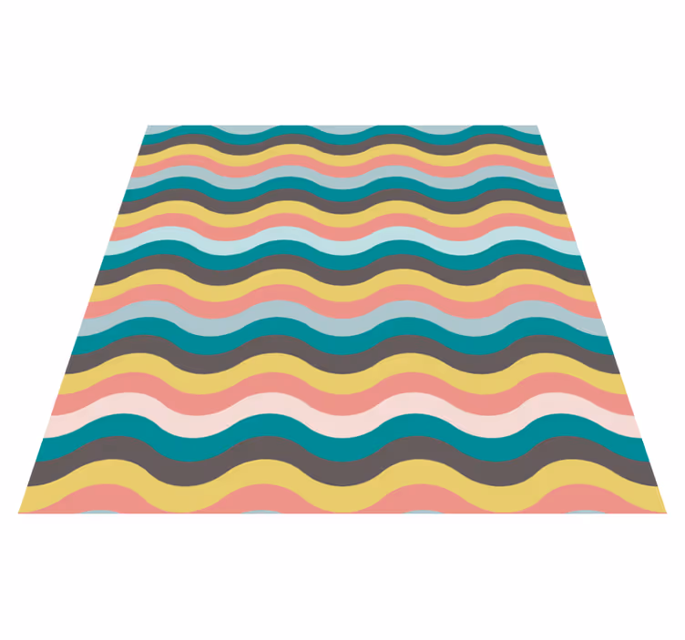 Wavy Striped Pattern striped vinyl rug - TenStickers