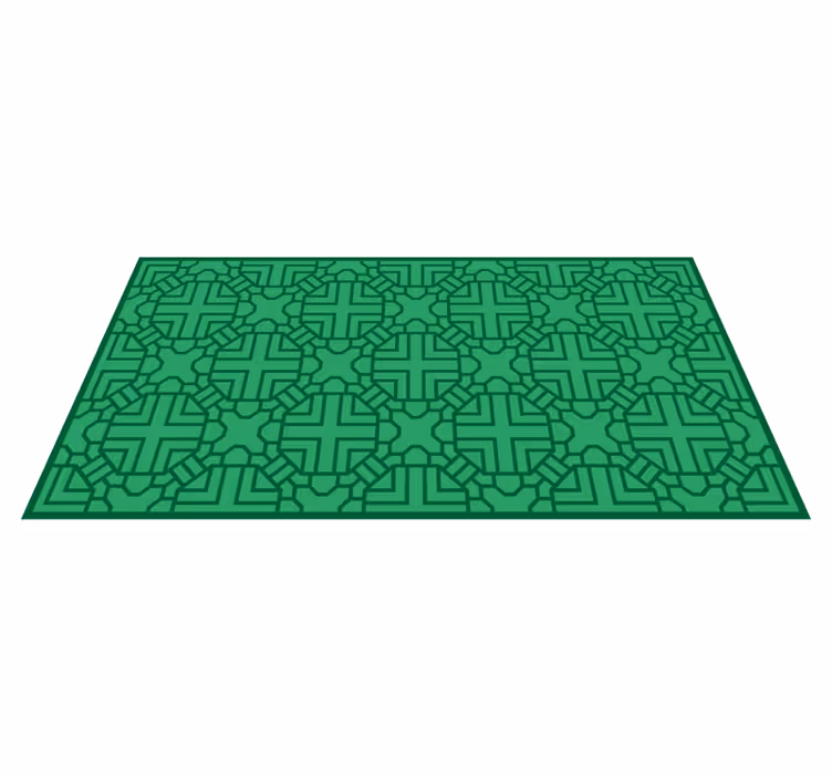 Geometric Green Pattern geometric vinyl rug - TenStickers