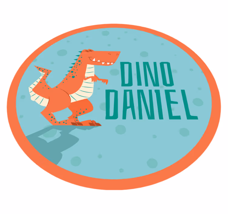 Dinosaur Customizable Circle kids vinyl rug - TenStickers
