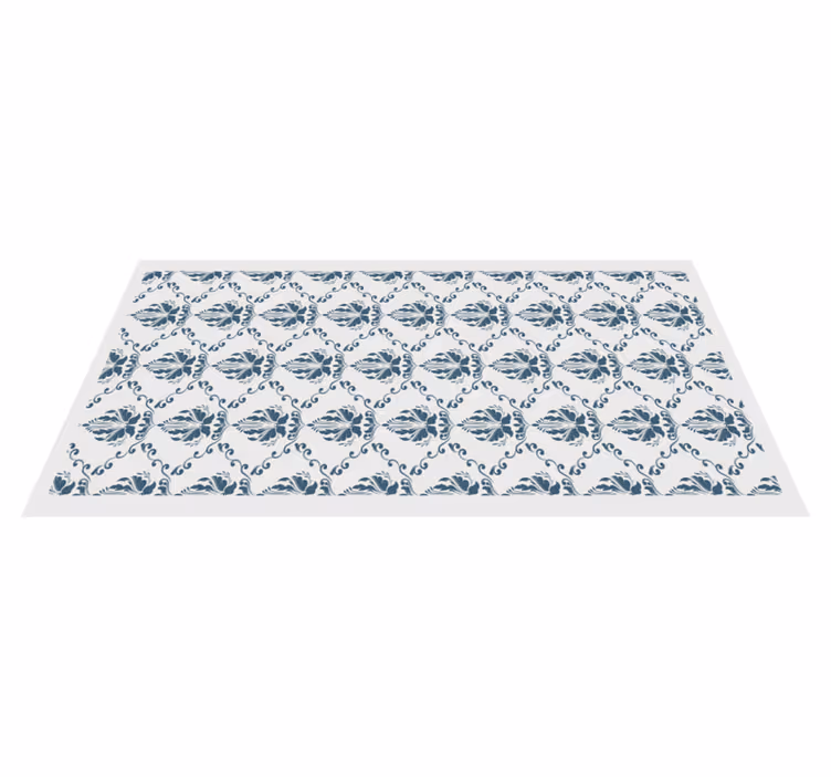 Elegant Foliage Motif tile vinyl rug - TenStickers