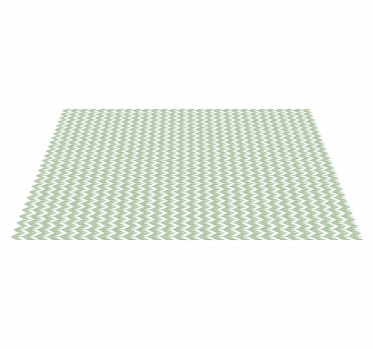 Chevron pattern green geometric vinyl rug - TenStickers